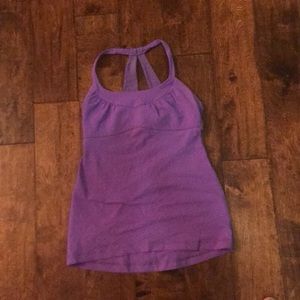 Purple lululemon tank with built in sports bra